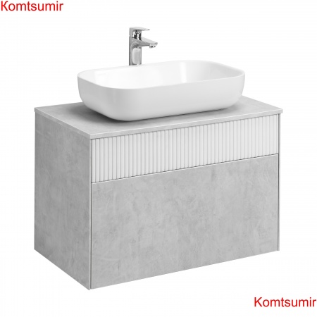 Тумба под раковину AQUATON Марбл 80 800х460х530 подвесная, Слэйт/Белый матовый (1A276201MH4C0)