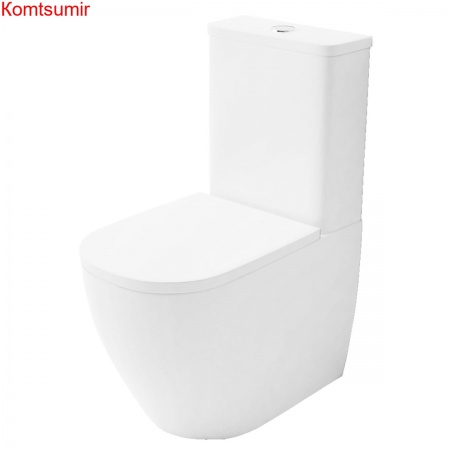 Унитаз-компакт напольный Azario Renda 615х365х840 безободковый в комплекте с арматурой, сиденье микролифт, белый (AZ-8693)