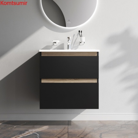 M85AFHX0652BM X-Joy, База под раковину, подвесная, 65 см, 2 ящика, черный матовый