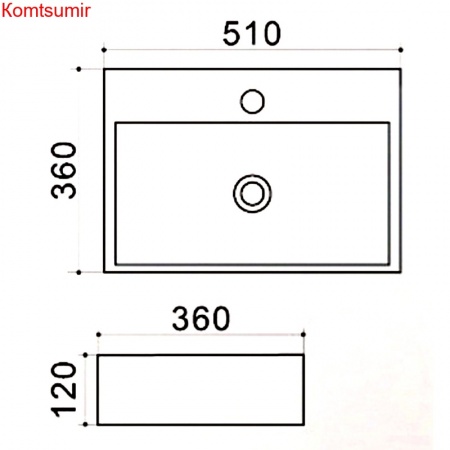 Раковина Azario 51х36х12 накладная белая (AZ-414 )