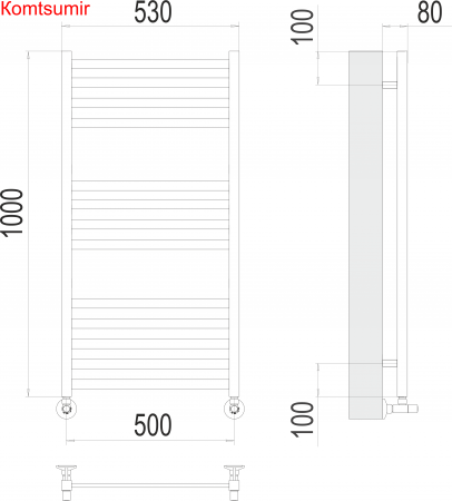 Грета П13 500х1000 Полотенцесушитель  TERMINUS Грета П13 500х1000 Полотенцесушитель  TERMINUS