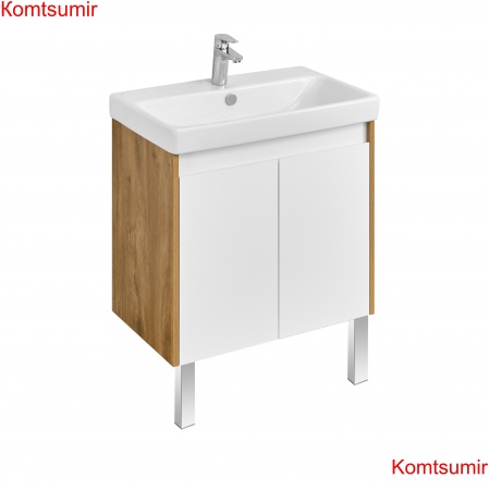 Тумба под раковину AQUATON Сканди 70 Doors универсальная, Белый/Дуб Рустикальный (1A278901SDZ90)