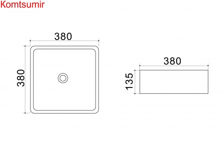 Раковина Azario 38*38*13,5 накладная, белая (AZ4566)