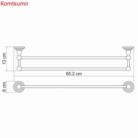 WasserKRAFT Isar K-7340 Держатель полотенец двойной