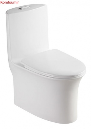 Унитаз моноблок Azario Luna 770x390x710 напольный, горизонтальный слив, сиденье дюропласт микролифт (AZ-1037)