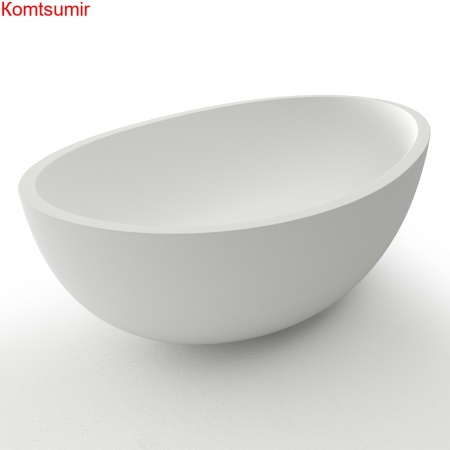 Раковина AZARIO 650x400x200 накладная из искусственного камня, белая матовая (AZ-1216S)