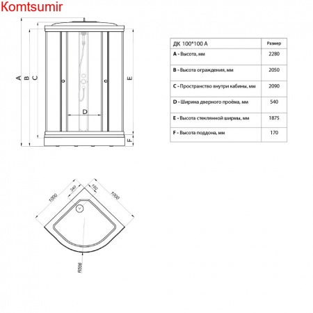 Душевая Кабина Triton Полосы 100*100 А3 (ДН4)