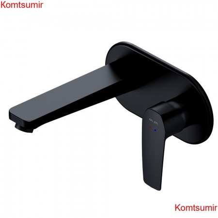 AM.PM F90A72222 Gem, смеситель д/умывальника, монтируемый в стену, чёрный, шт.