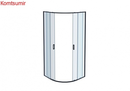 Aquatek Душевой уголок 1/4 круга, двери раздвижные 200х80x80, черный матовый