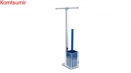 Стойка напольная б/д двойной + ерш Fixsen Rainbow FX-32-05 синяя