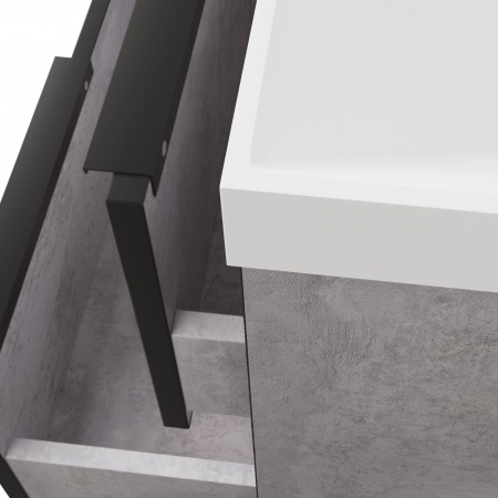 Тумба Fostero 80 подвесная Цемент Светлый с раковиной