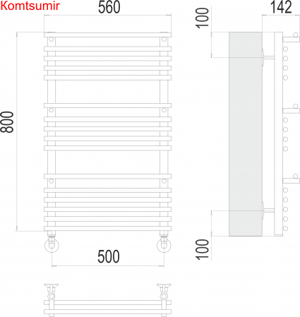Вента люкс П16 500х800 Полотенцесушитель  TERMINUS