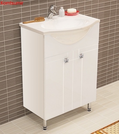 Тумба под раковину AQUATON ФИДЖИ 60 напольная, белая (1A179601FG010)