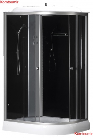 Душевая кабина LORANTO 120х80х215 с низким поддоном 13 см, черное закаленное стекло 4 мм, профиль хром (CS-66121L G 120)