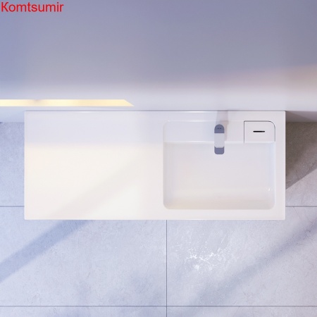 M85AWPR1201WG X-Joy, Раковина над стиральной машиной, литьевой мрамор, правая, 120 см, белый глянец