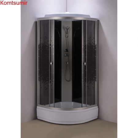 Душевая кабина Loranto 80x80x215 поддон 25 см, 4 мм прозрачное стекло с рисунком "мозайка" (CS-800-25ТМ/М)