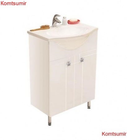 Тумба под раковину AQUATON ФИДЖИ 60 напольная, белая (1A179601FG010)