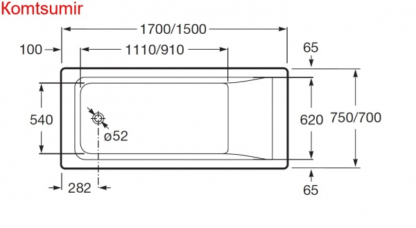 Ванна акриловая Roca Easy прямоугольная 150x70x45 Ванна акриловая Roca Easy прямоугольная 150x70x45