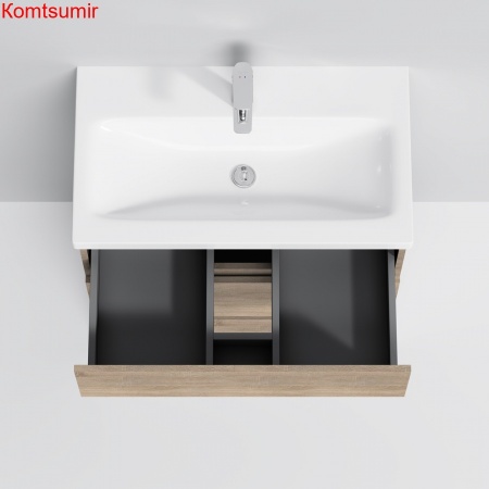 M91FSX0752OF GEM S, База под раковину, напольная, 75 см, 3 ящика, светлый дуб