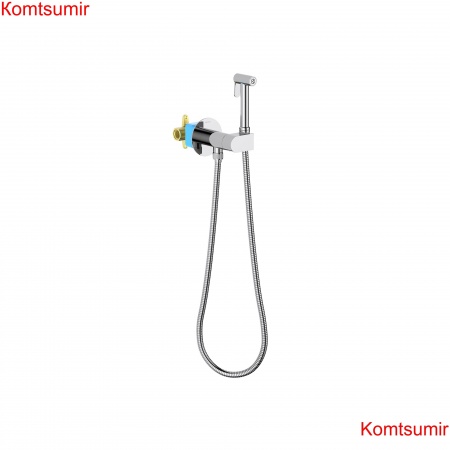 Комплект для гигиенического душа встроенный (смеситель с прогрессивным картриджем + гигиеническая лейка + шланг) AQUATEK AQ1024CR ОБЕРОН