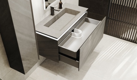 Тумба Incline 100 подвесная, бетон