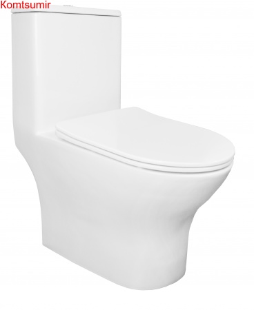 Унитаз - моноблок AZARIO Terni 670x350x760 горизонтальный слив, быстросъемное сиденье микролифт (AZ-8618)