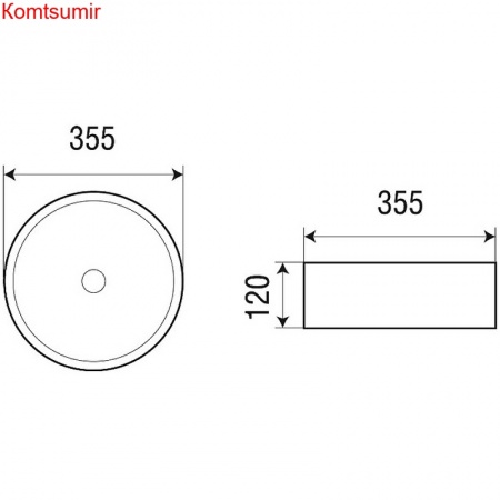 Раковина Azario 355х355х120 накладная, матовая белая (AZ-3134-MW)