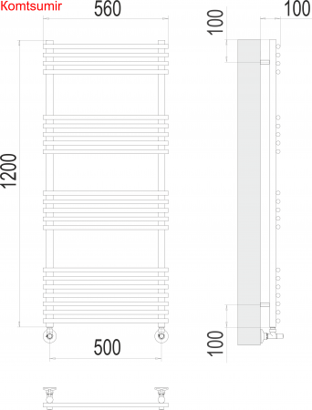 Ватра П21 500х1200 Полотенцесушитель  TERMINUS
