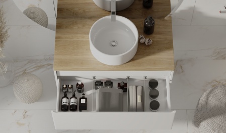 Тумба Solis new 100 подвесная Белая