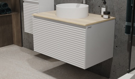 Тумба Cossety 80 подвесная, Белый/Дуб Мавелла голд