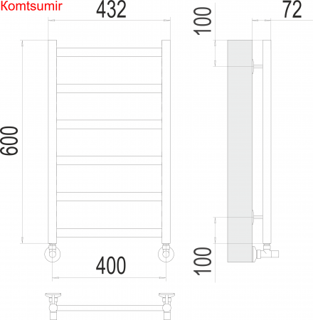 Аврора П6 400х600 Полотенцесушитель  TERMINUS