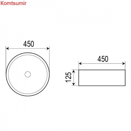 Раковина Azario 45х45х12.5 накладная, круглая, белая (AZ-4115)