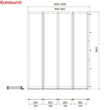 Шторка на ванну Veconi PL-74R 90*150