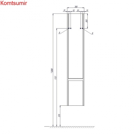 Пенал подвесной AQUATON Капри левый, бетон пайн (1A230503KPDAL)