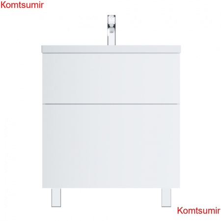 M90FSX07522WG32 GEM, База под раковину, напольная, 75 см, 2 ящика push-to-open, цвет: белый, глянец