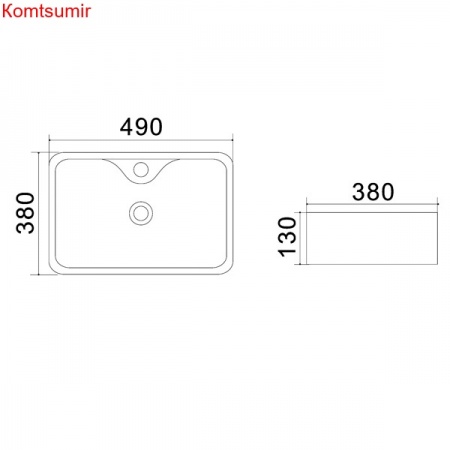 Раковина Azario 49х38х13, накладная, белая (AZ-4569A)