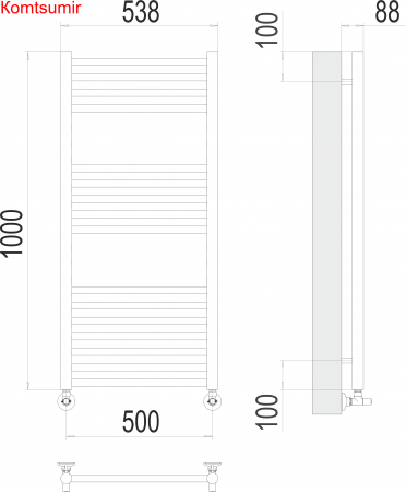 Альба П16 500х1000 Полотенцесушитель  TERMINUS