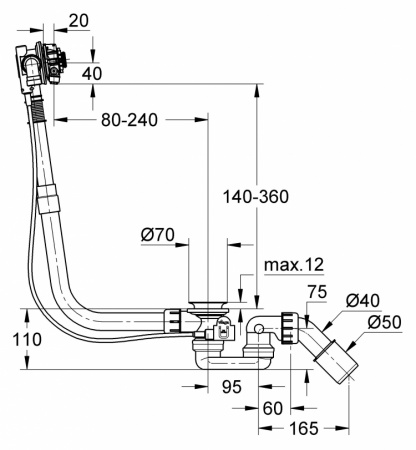 Слив-перелив Grohe Talentofill 28990000 белый, хром, черный