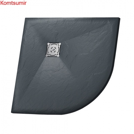 Душевой поддон полукруглый RGW ST/R-G Графит 900x900