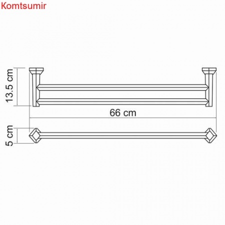 WasserKRAFT Aller K-1140 Штанга для полотенец двойная