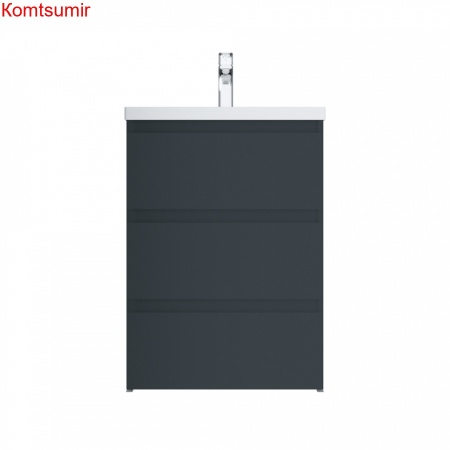 M91FSX0602GM GEM S, База под раковину, напольная, 60 см, 3 ящика, графит матовый