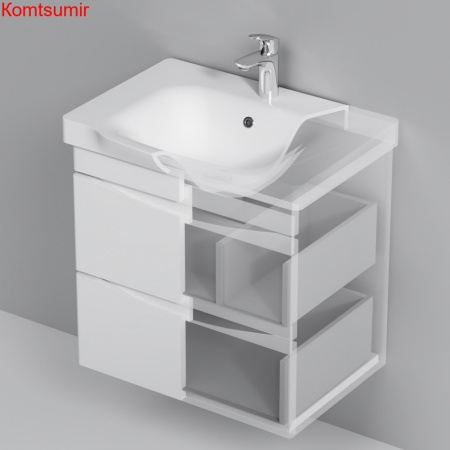 M80FHX0652WG Like, База под раковину, подвесная, 65 см, 2 ящика, белый, глянцевая, шт