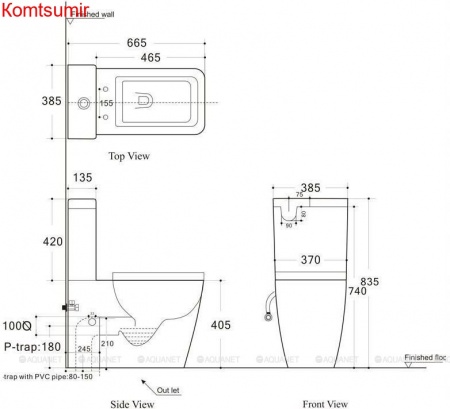 Унитаз напольный Aquanet Rimless Tavr-C1 BL-103N-TPT Унитаз напольный Aquanet Rimless Tavr-C1 BL-103N-TPT