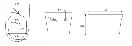 Биде подвесное AQUATEK НИКА AQ1009-00, 525*360*320 мм, цвет белый