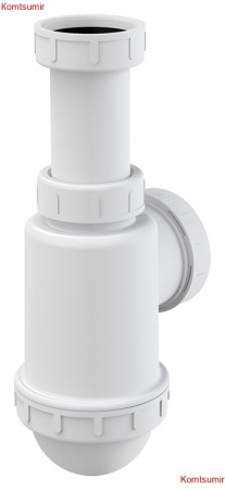 Сифон для мойки AlcaPlast A443 с накидной гайкой 6/4 белый