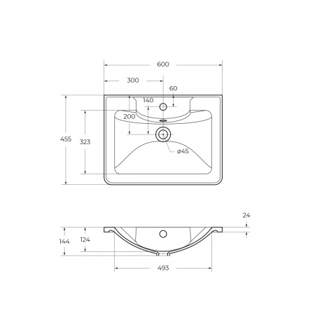Раковина из литьевого мрамора BelBagno BB600/455-LV-MR-ALR