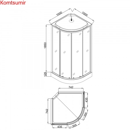 Душевая кабина Loranto SUNWAY 100х100х215 поддон 13см, белый кирпичный узор, матовое стекло 4мм, профиль хром (CS661013FW100)