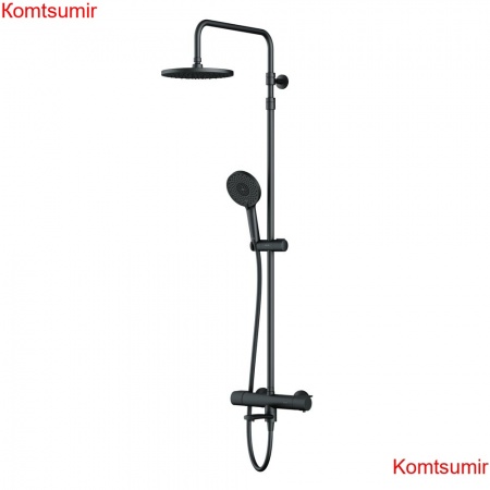 AM.PM F0785A522 X-Joy, душ.система:  см-ль д/ванны/душа с ТМС, душ.штанга,верхний душ 220мм, ручн душ,черн