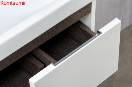 Тумба под раковину AQUATON Рене 60 подвесная Белый/Грецкий орех (1A258501NRC80)