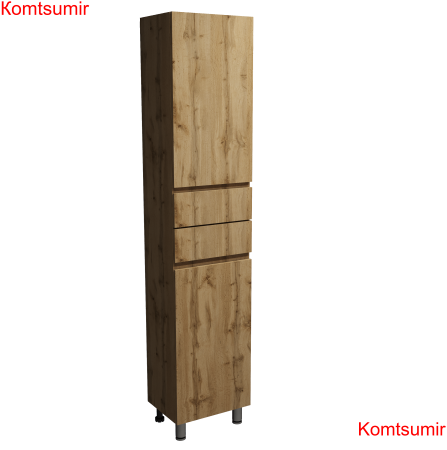 Пенал Djena Окант напольный 40 2 двери 2 ящика дерево правый Пенал Djena Окант напольный 40 2 двери 2 ящика дерево правый